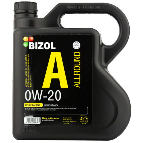 Синтетическое моторное масло Allround 0W-20 - 4 л Синтетическое моторное масло Allround 0W-20 - 4 л